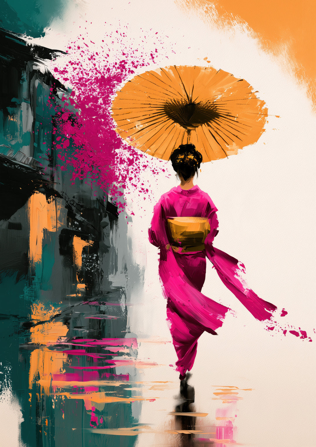 Pink Kimono Wall Art
