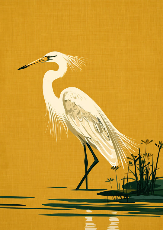 White Egret Art Print