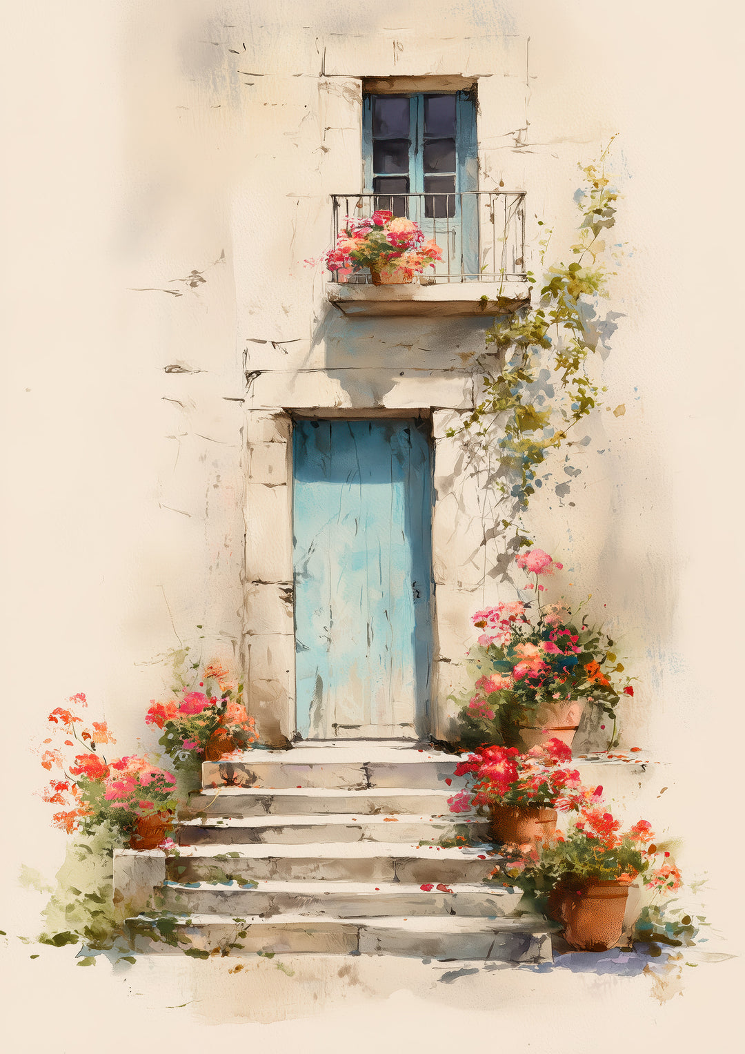 Mediterranean door wall art prints
