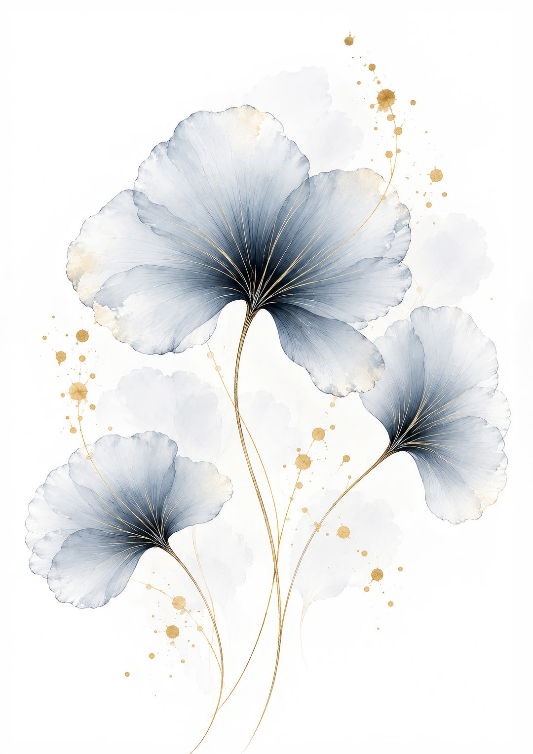 Blue Floral Wall Art Prints