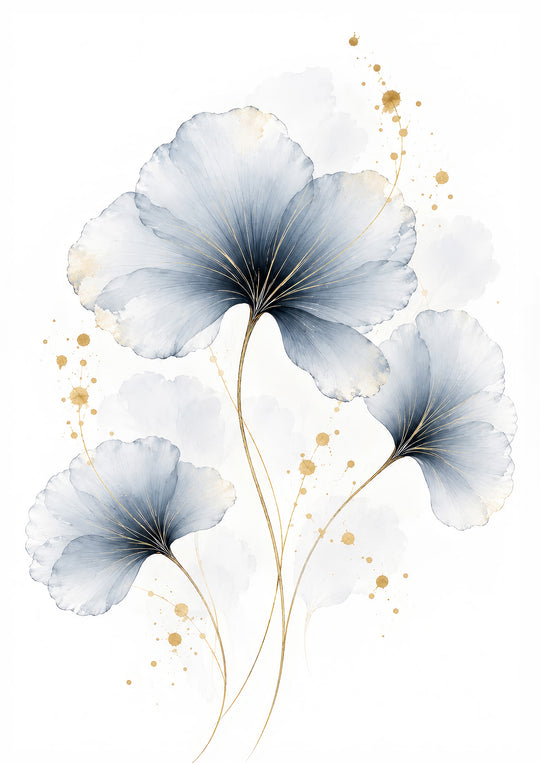 Blue Floral Wall Art Prints