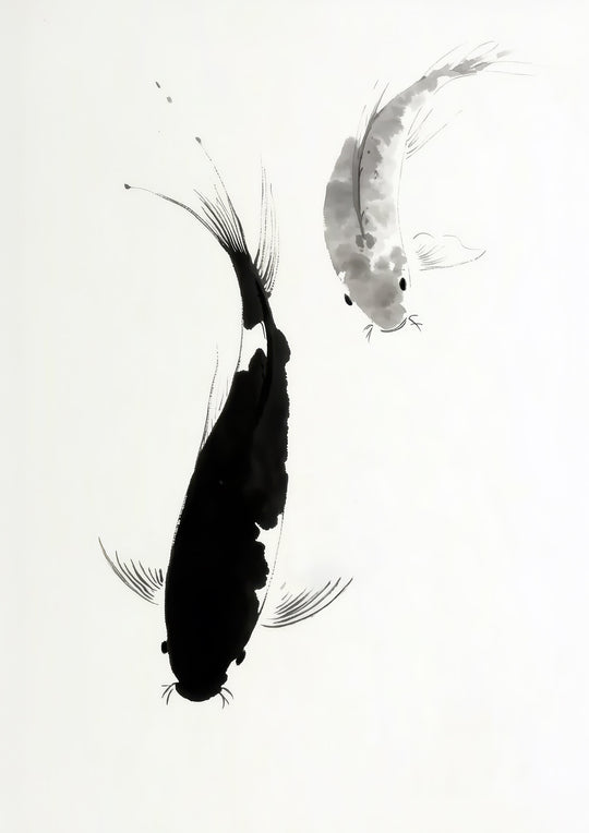 Koi Fish Art Prints Set of 2