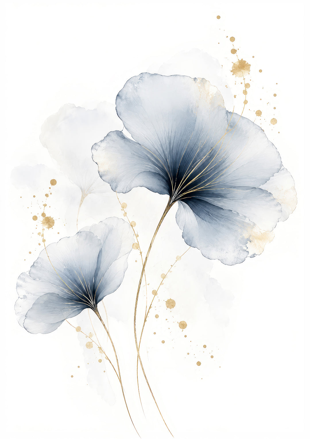 Blue Floral Wall Art Prints