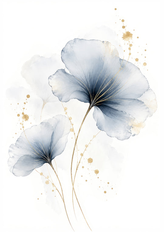 Blue Floral Wall Art Prints