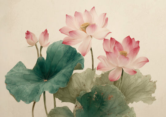 Pink lotus flower wall art print