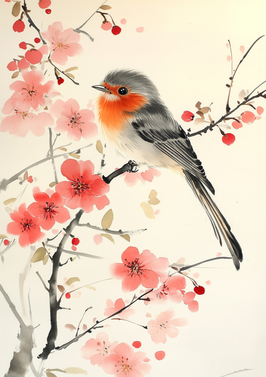 Robin Bird Wall Art Print