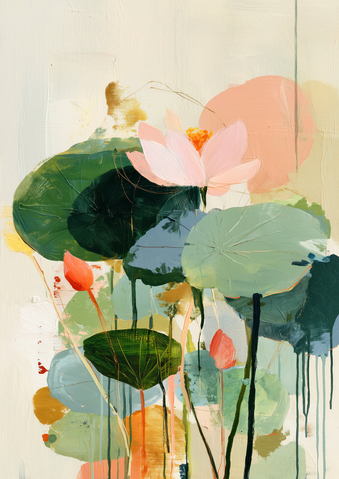 Green Pink Botanical Wall Décor