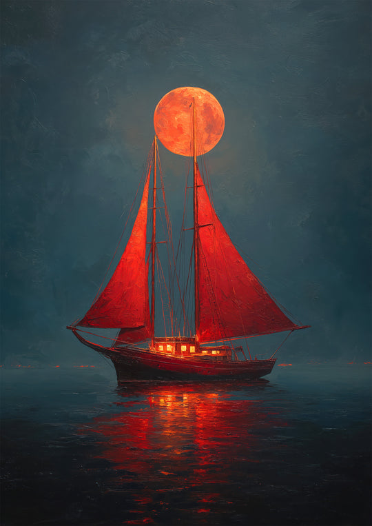 Red Sailboat Art Print