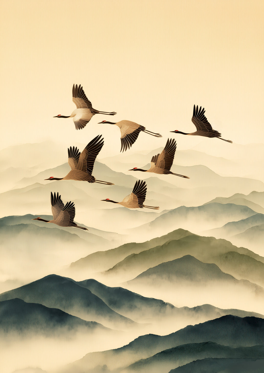 Flying Crane Art Prin