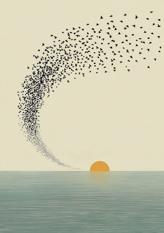 Minimalist sunset wall art print