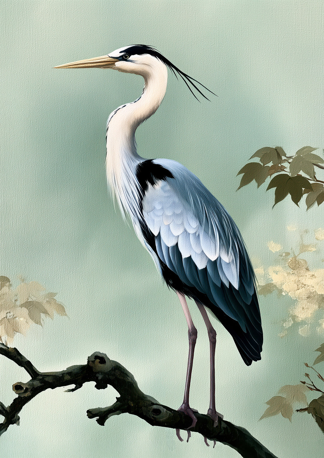 Grey Heron Art Print