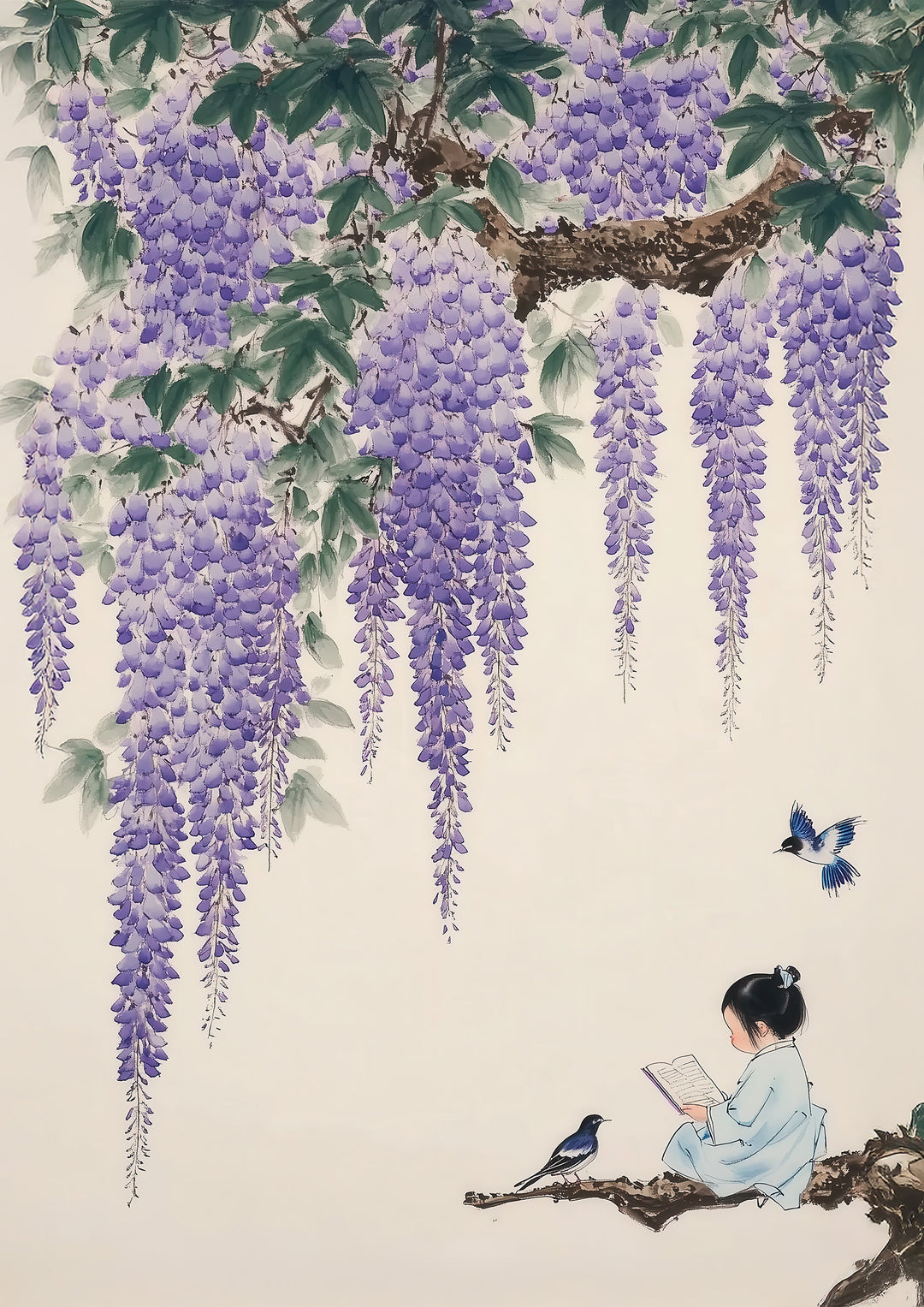 Wisteria Reading Wall Art Print