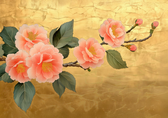 Gold Cherry Blossom Wall Art