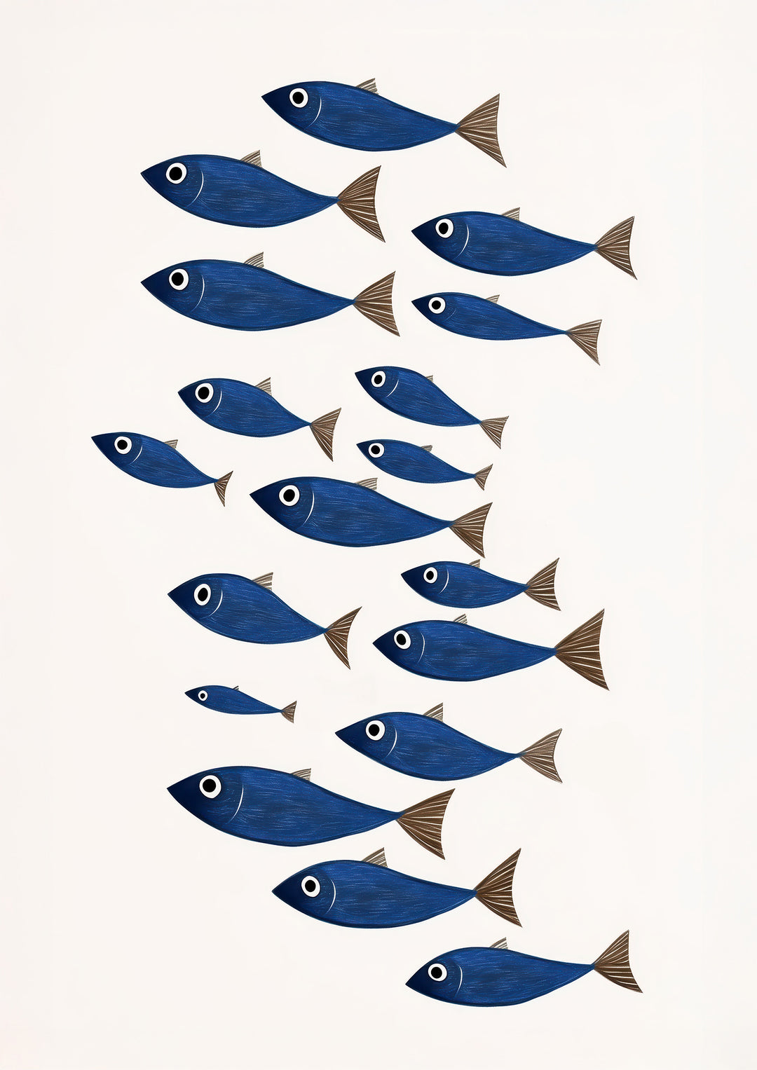 Blue Fish Wall Art Print