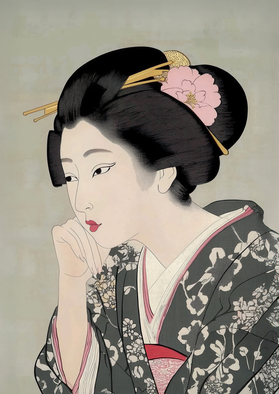 Japanese Geisha Art Prints Set of 3