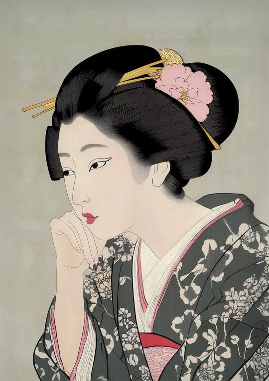Japanese Geisha Art Prints Set of 3