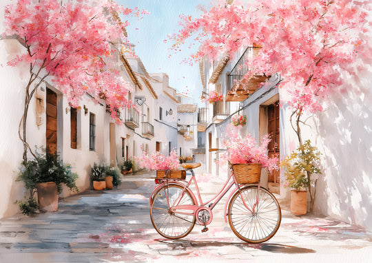 Cherry blossom street wall art print