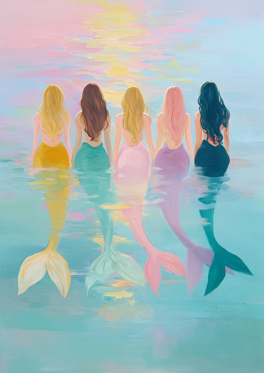 Pastel mermaid wall art print