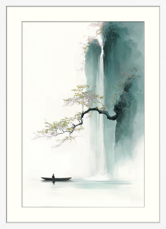 Japanese Waterfall Wall Art Print