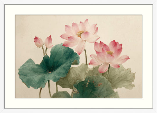 Pink lotus flower wall art print