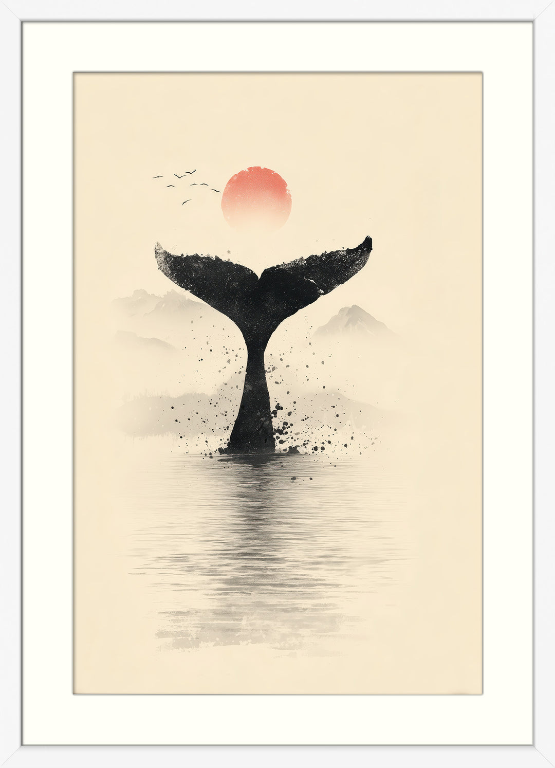 Whale tail wall art print