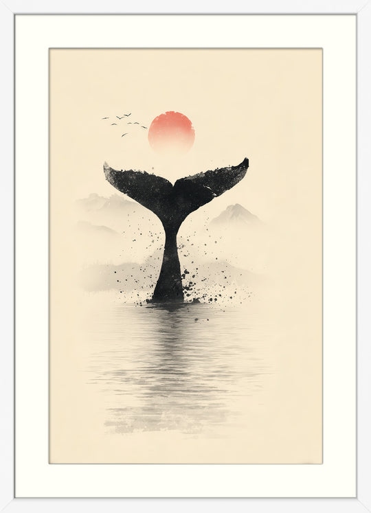 Whale tail wall art print