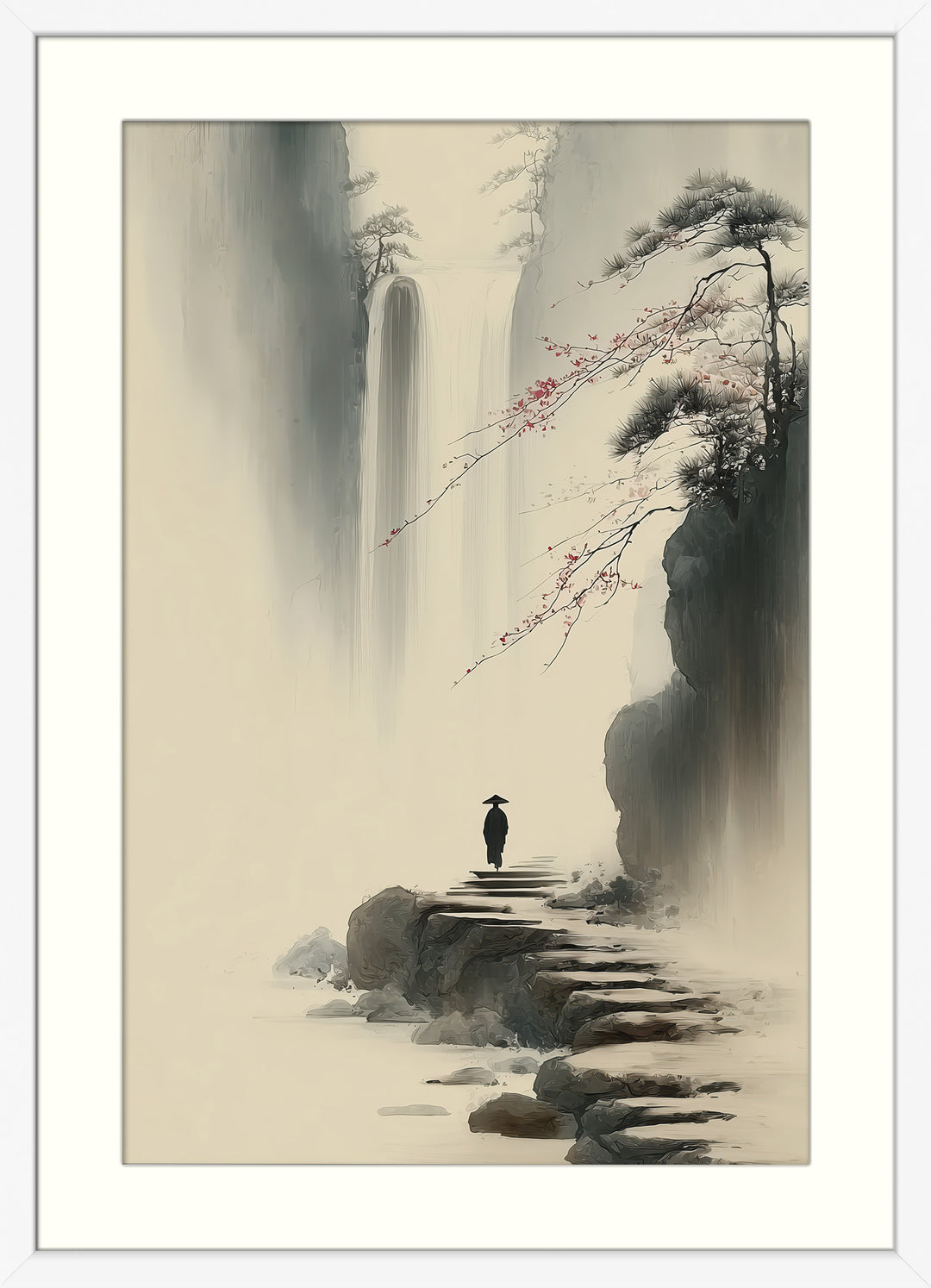 Japanese Waterfall Art Print
