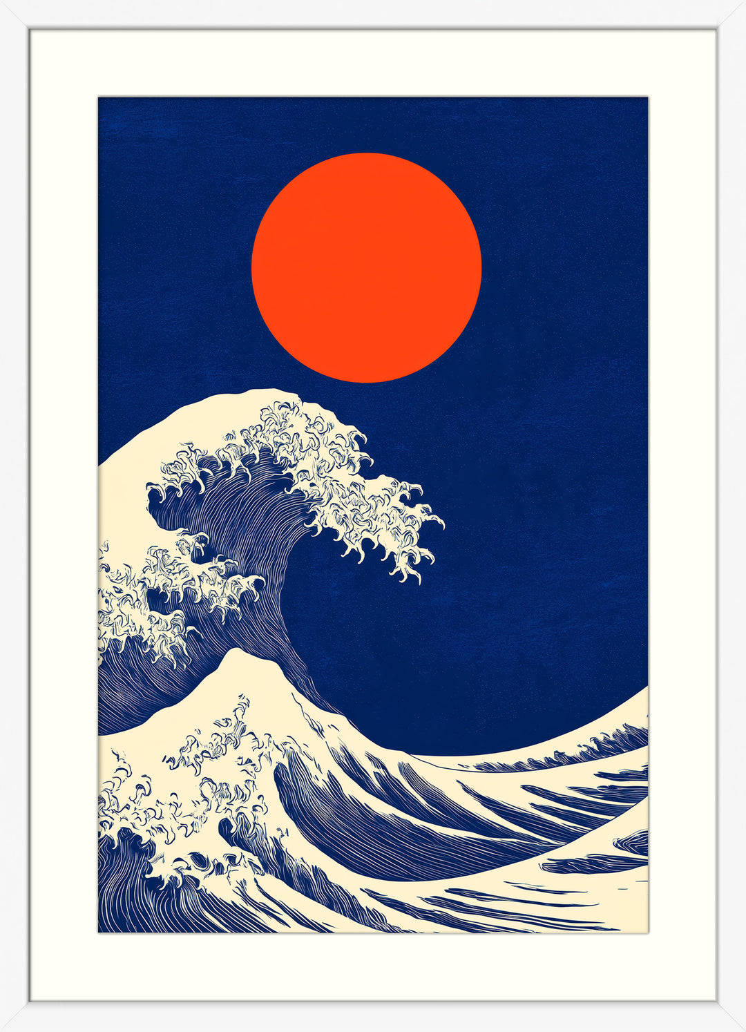 Navy Blue Ocean Print