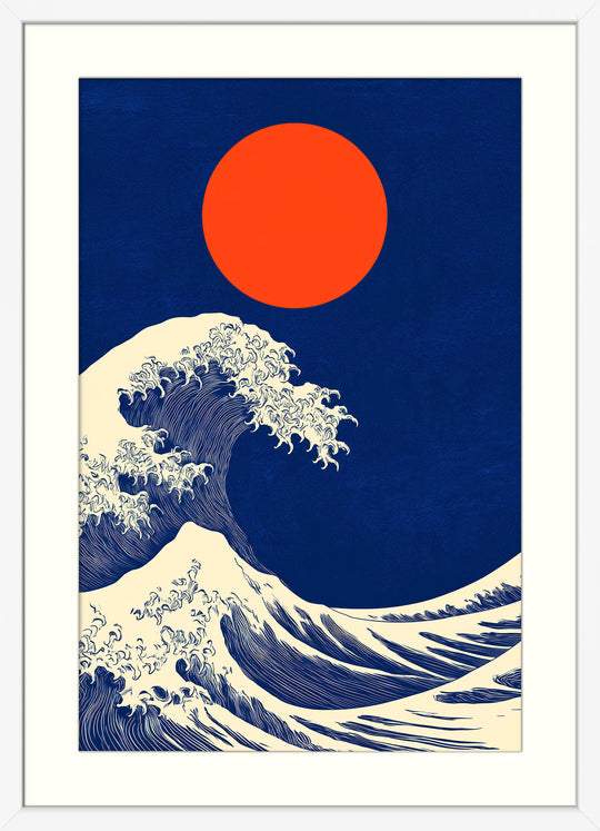 Navy Blue Ocean Print