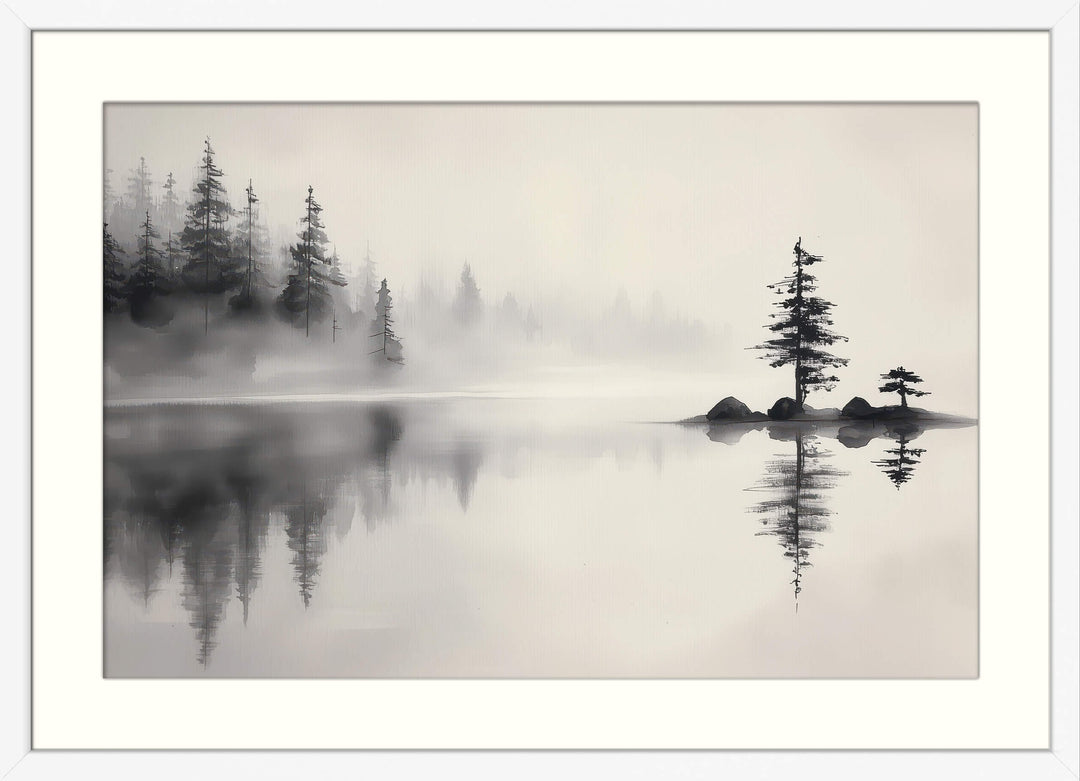 Misty Lake Scene