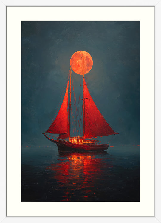 Red Sailboat Art Print