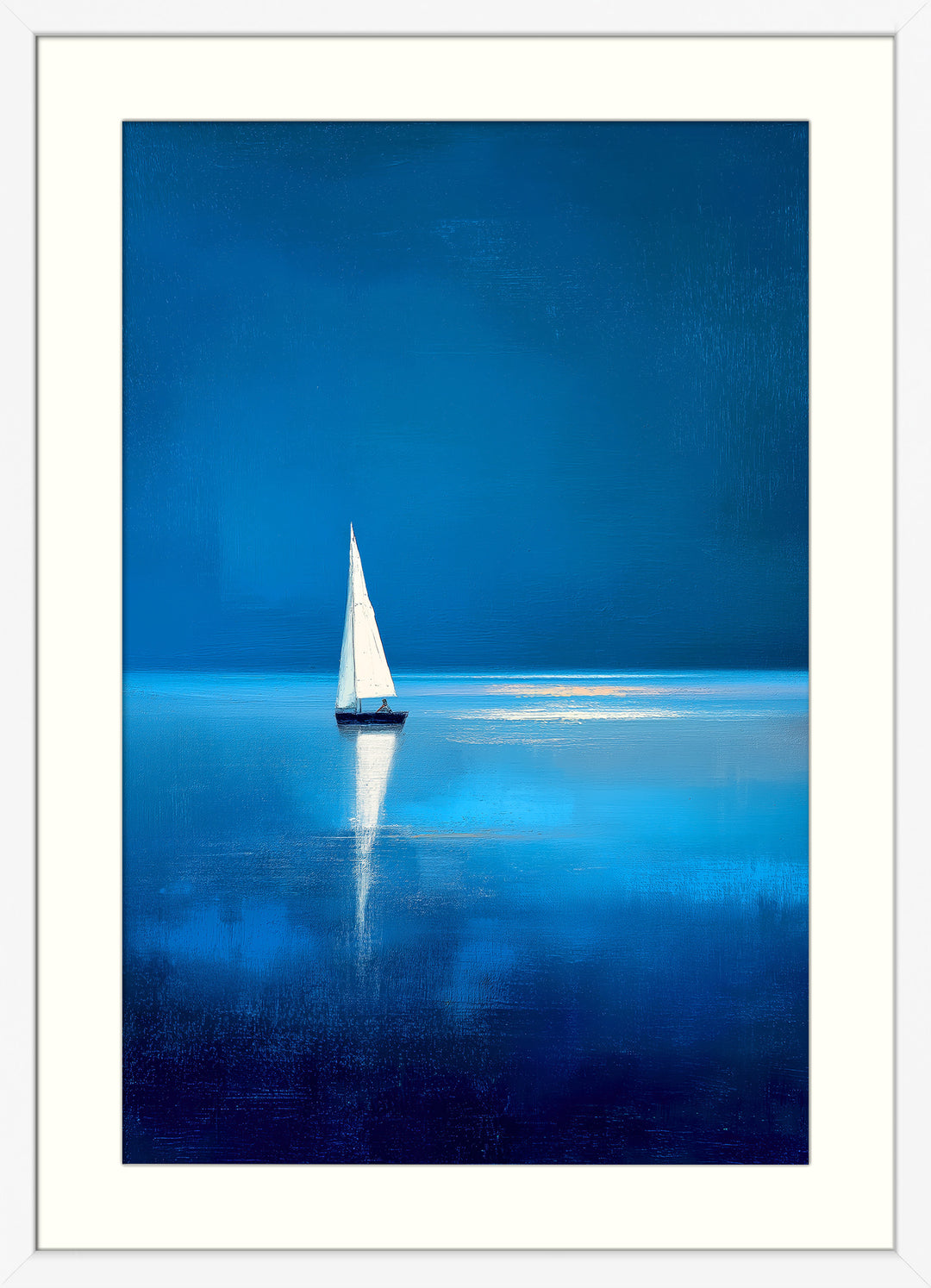 Blue Sailboat Art Print