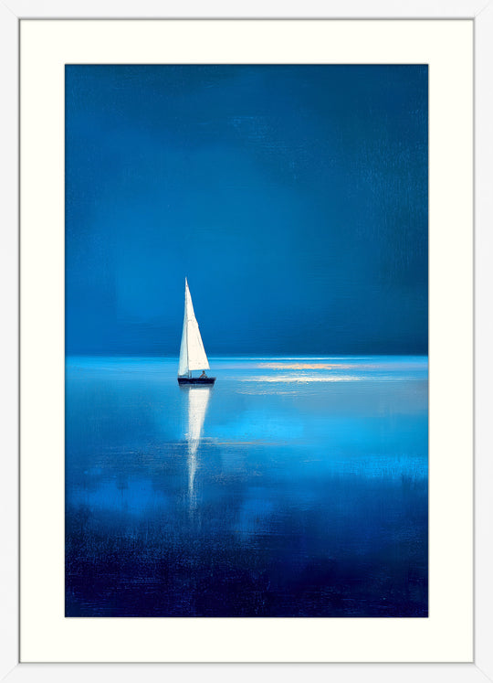 Blue Sailboat Art Print