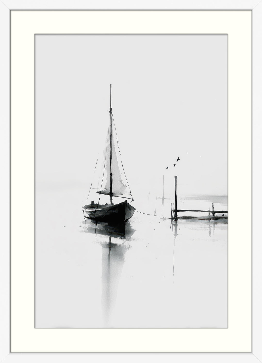 Minimalist Sailboat Wall Art Print
