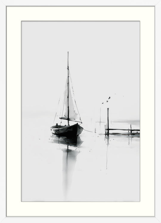 Minimalist Sailboat Wall Art Print