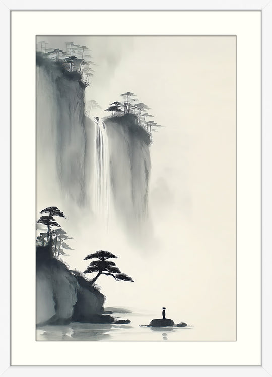 Zen waterfall wall art print