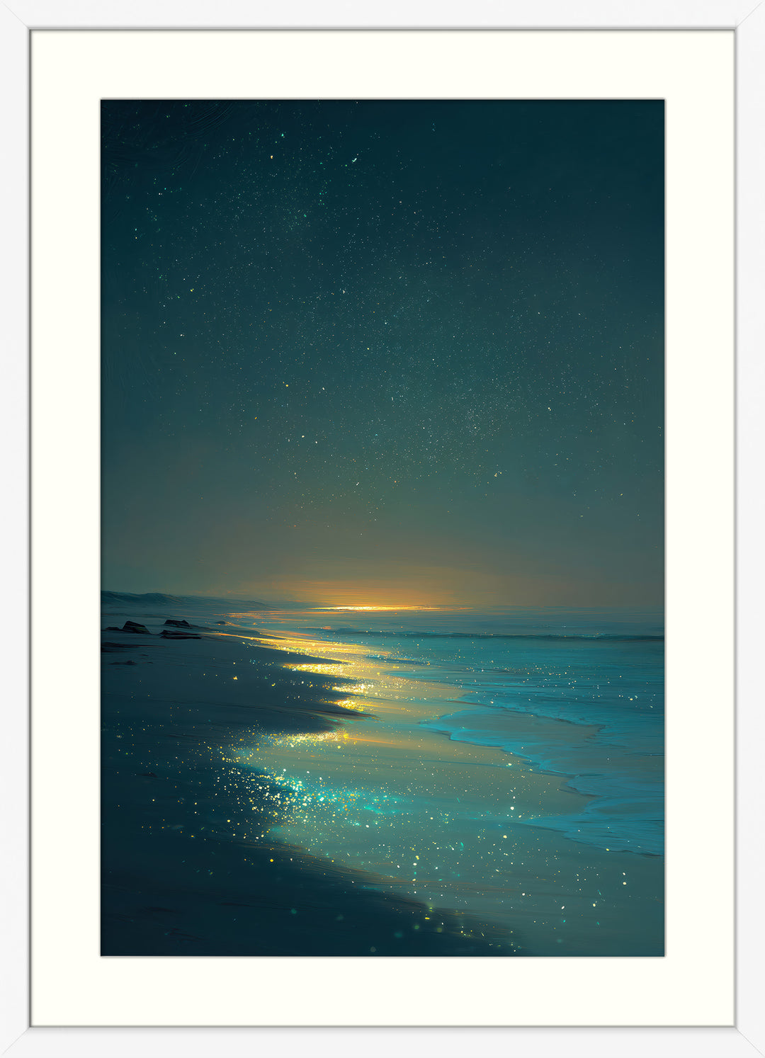 Starry Beach Night Art Print