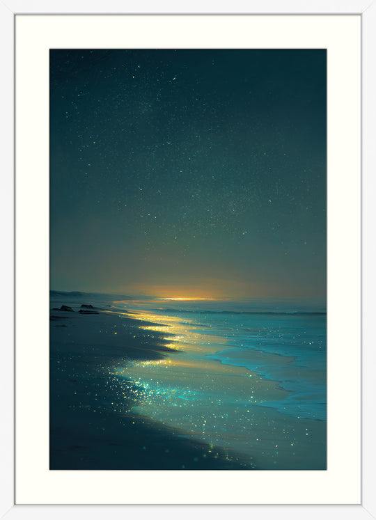 Starry Beach Night Art Print