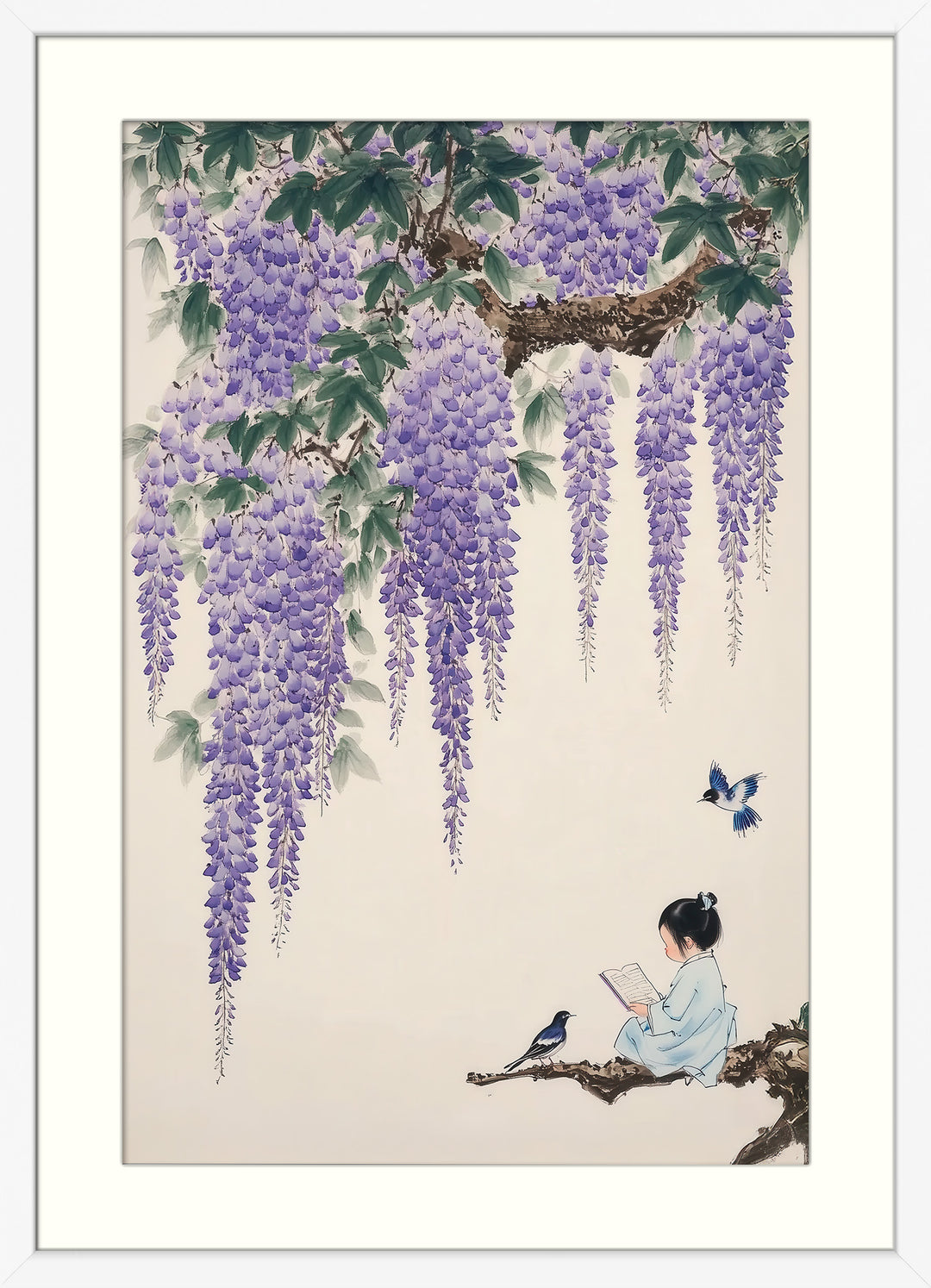 Wisteria Reading Wall Art Print