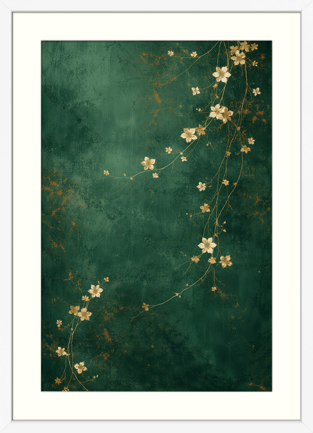 Green Floral Wall Art Print