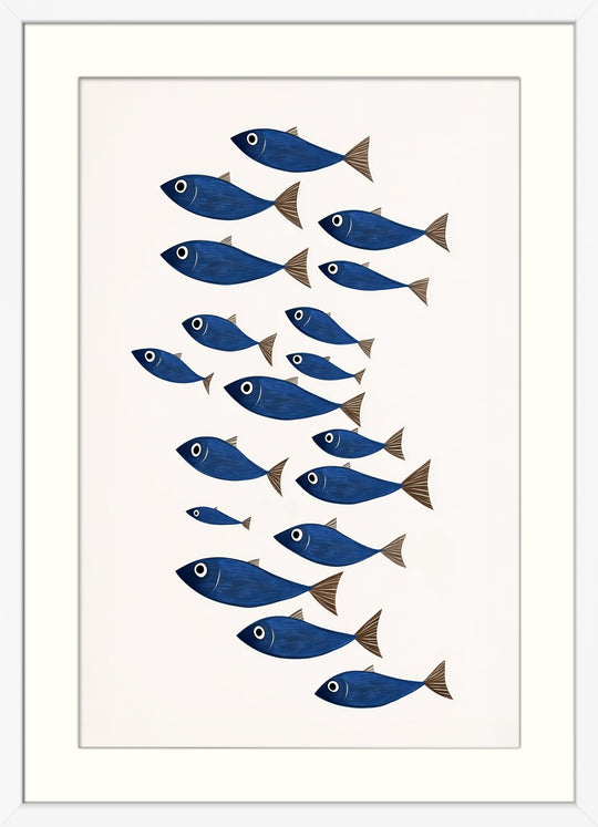 Blue Fish Wall Art Print