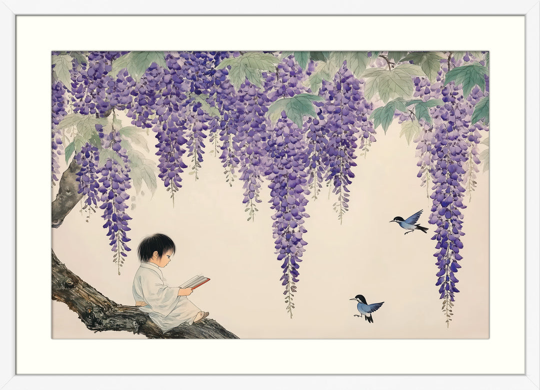 Purple Floral Nature Scene