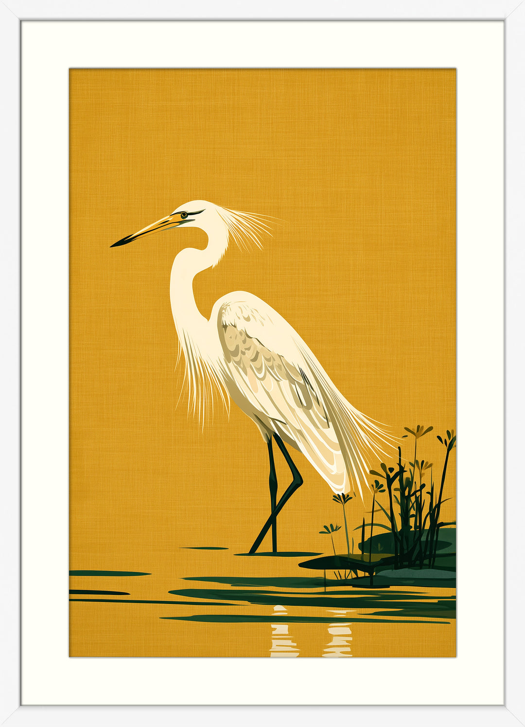 White Egret Art Print