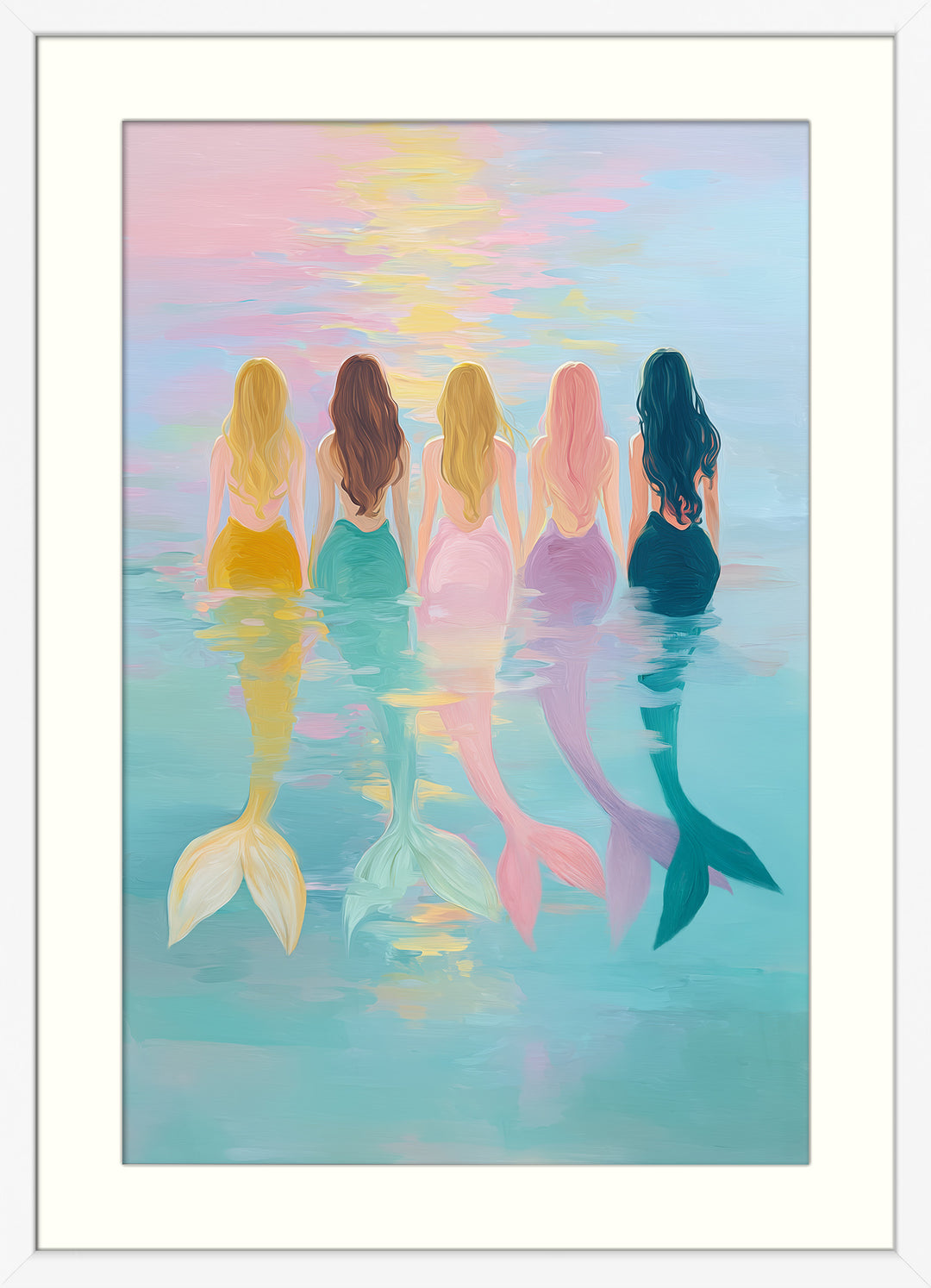 Pastel mermaid wall art print